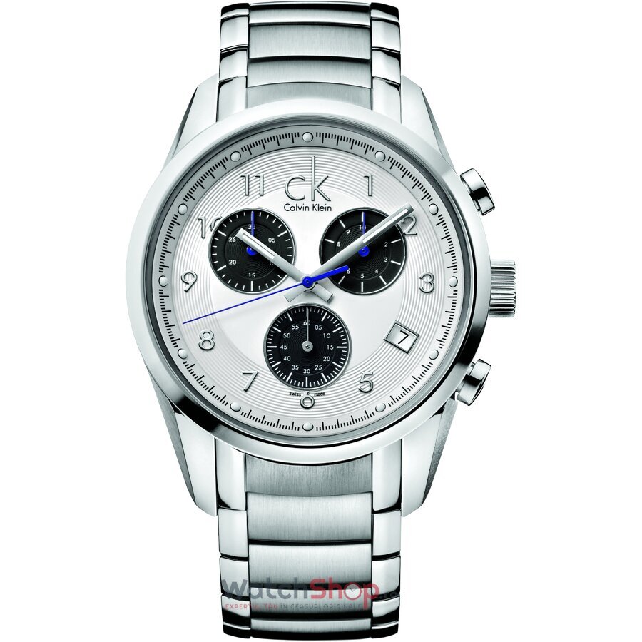 Ceas Barbatesc Fashion CALVIN KLEIN WINGMATE K9514104 Cronograf Quartz Argintiu Rotund cu Comanda Online