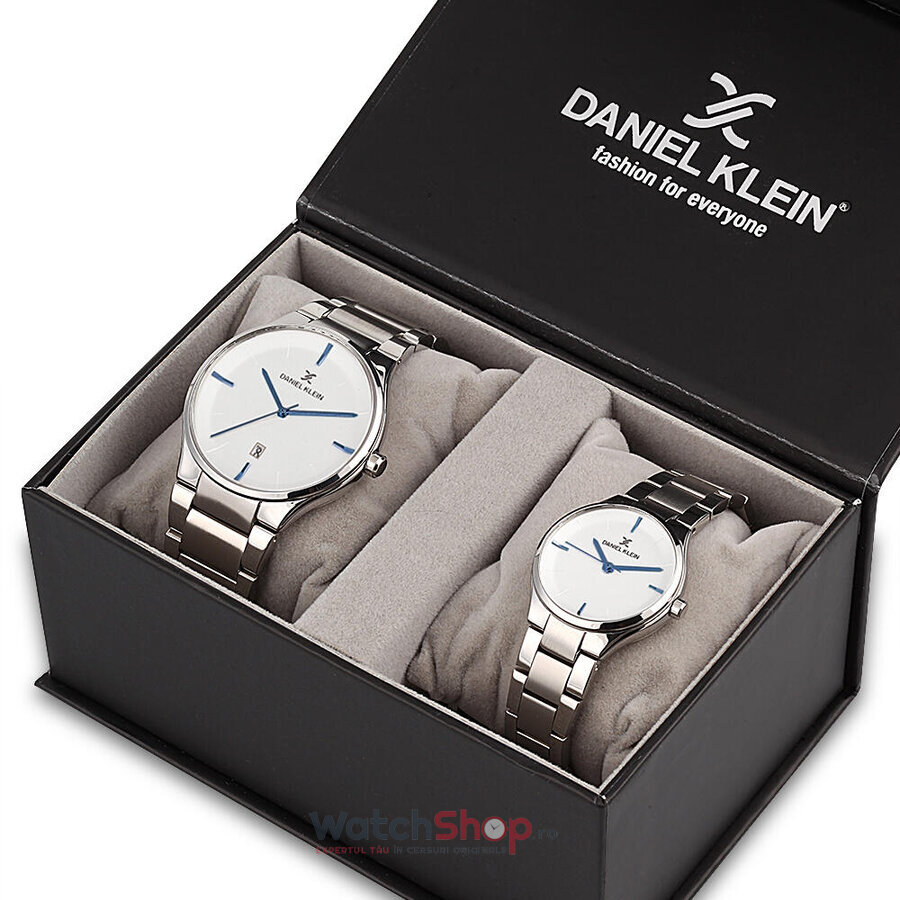 Ceas Barbatesc Fashion Daniel Klein Pair DK11784-6P Set Quartz Argintiu Rotund cu Comanda Online