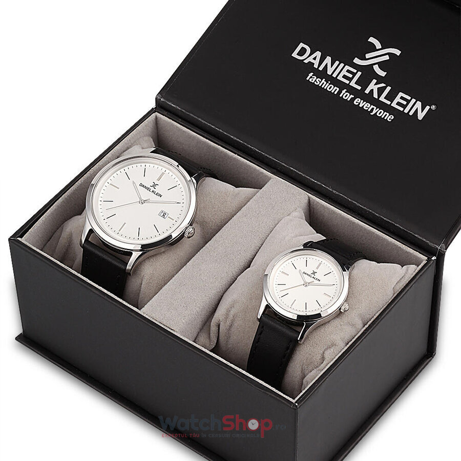 Ceas Barbatesc Fashion Daniel Klein Pair DK11787-1P Set Quartz Negru Rotund cu Comanda Online