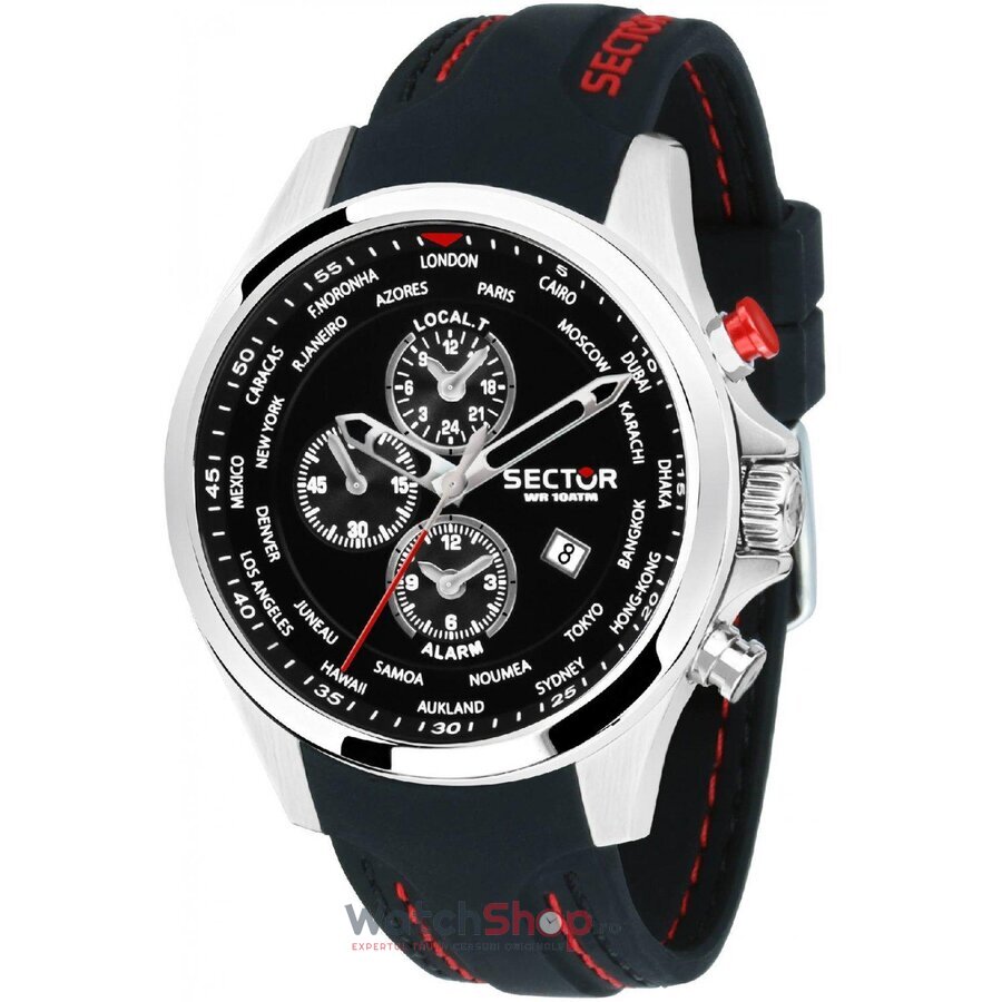 Ceas Barbatesc Fashion Sector 180 R3251180022 Cronograf Dual Time Quartz Negru Rotund cu Comanda Online