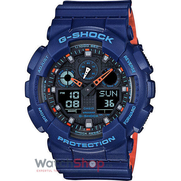 Ceas Barbatesc Sport Casio G-SHOCK GA-100L-2AER Quartz Albastru Rotund cu Comanda Online
