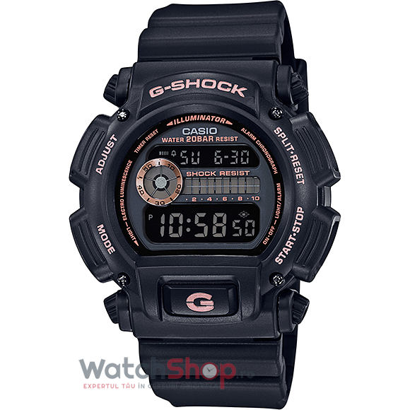 Ceas Barbatesc Sport Casio G-Shock DW-9052GBX-1A4 Black and Rose Gold Quartz Negru Rotund cu Comanda Online