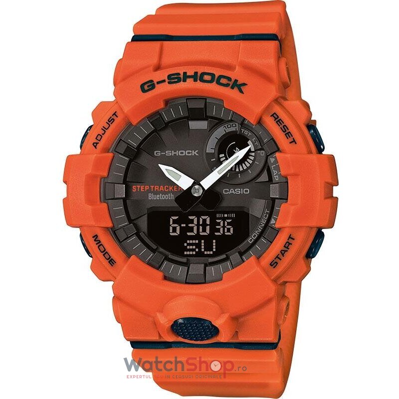 Ceas Barbatesc Sport Casio G-Shock GBA-800-4AER Quartz Portocaliu Rotund cu Comanda Online