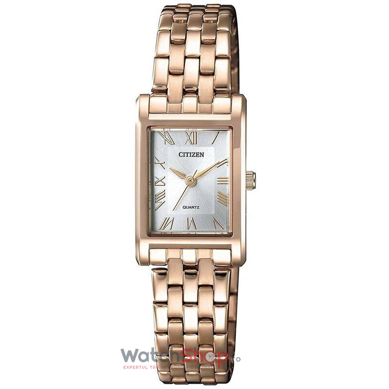 Ceas Dama Elegant Citizen Dress EJ6123-56A Quartz Aur roz Dreptunghiular cu Comanda Online