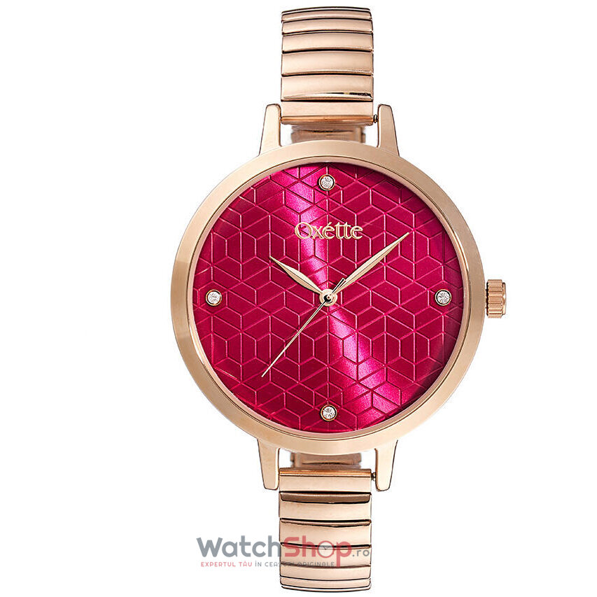 Ceas Dama Elegant OXETTE VOYAGE 11X05-00518 Quartz Aur roz Rotund cu Comanda Online