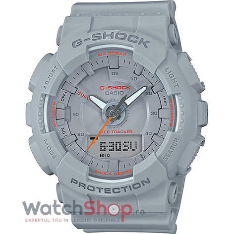 Ceas Dama Fashion Casio G-Shock Step Tracker GMA-S130VC-8A Quartz Gri Rotund cu Comanda Online