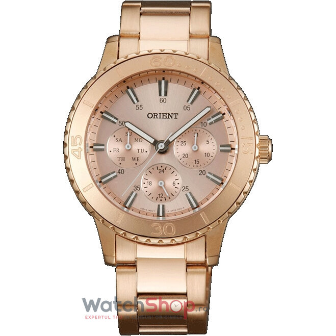 Ceas Dama Fashion Orient UX02002Z Quartz Aur roz Rotund cu Comanda Online