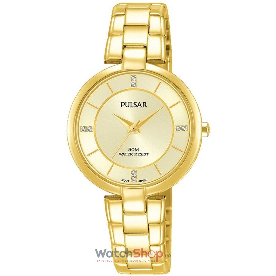 Ceas Dama Fashion Pulsar PH8316X1 Quartz Auriu Rotund cu Comanda Online