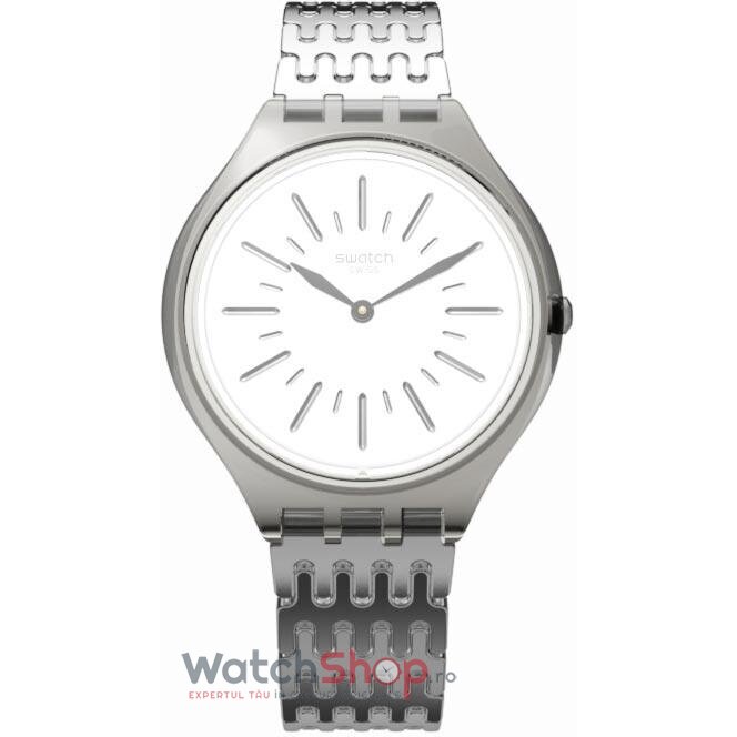 Ceas Dama Fashion Swatch SKINPARURE SVOM104G Quartz Argintiu Rotund cu Comanda Online