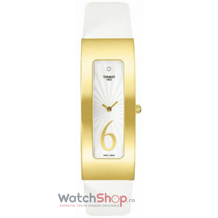 Ceas Dama Fashion Tissot T-GOLD T901.309.18.032.01 Nubya Quartz Alb Dreptunghiular cu Comanda Online