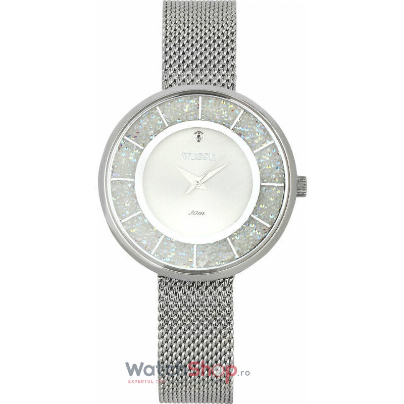Ceas Dama Fashion WESSE DUST WWL300007M Quartz Argintiu Rotund cu Comanda Online
