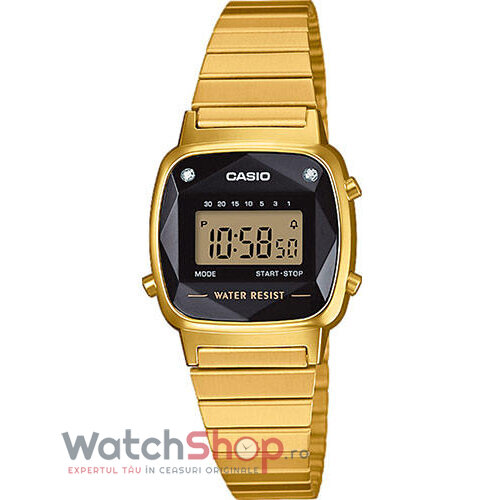 Ceas Fashion Dama Casio LA670WEGD-1 Quartz Auriu Dreptunghiular cu Comanda Online