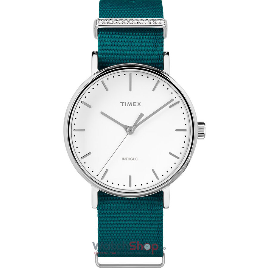 Ceas Fashion Dama Timex Weekender Fairfield TW2R49000D7 Quartz Verde Rotund cu Comanda Online