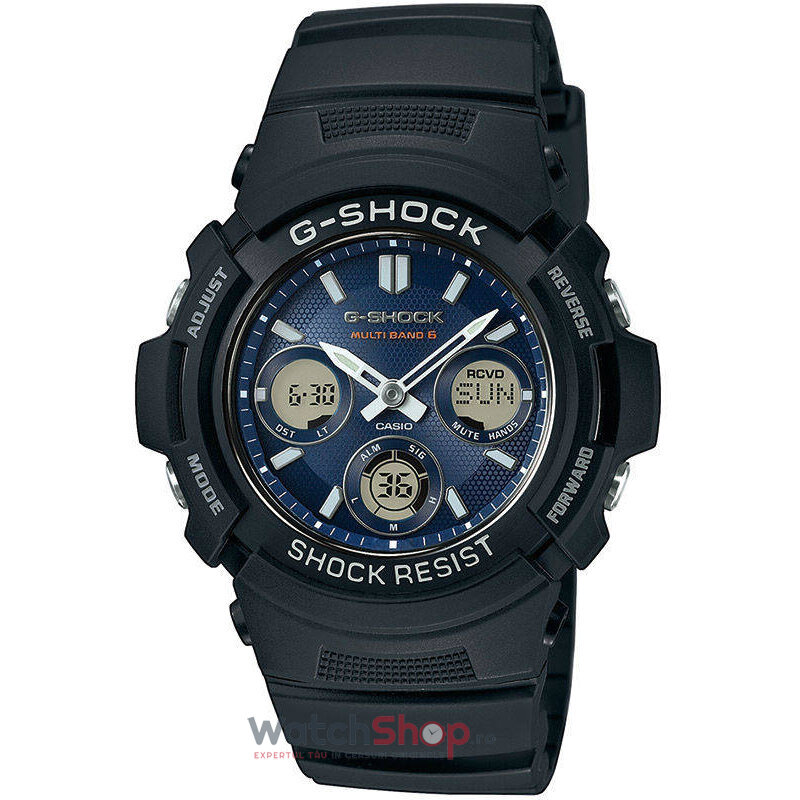 Ceas Sport Barbatesc Casio G-Shock AWG-M100SB-2AER Quartz Negru Rotund cu Comanda Online