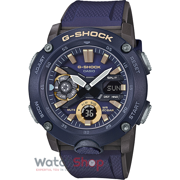 Ceas Sport Barbatesc Casio G-Shock GA-2000-2ADR Quartz Bleumarin Rotund cu Comanda Online