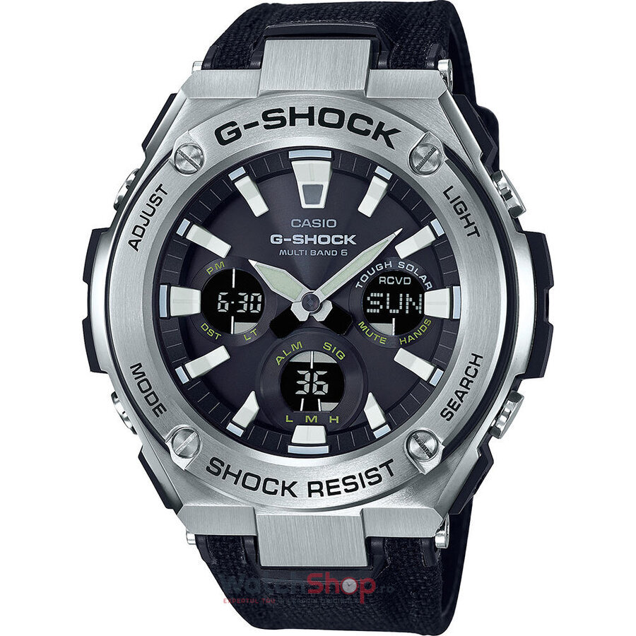 Ceas Sport Barbatesc Casio G-Shock GST-W130C-1A G-Steel Tough Solar Quartz Negru Rotund cu Comanda Online
