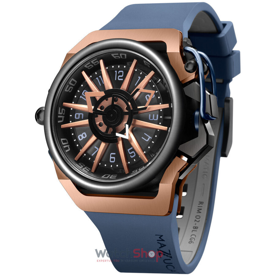 Ceas Sport Barbatesc MAZZUCATO RIM 02-BLCG6 Cronograf Automatic Bleumarin Rotund cu Comanda Online