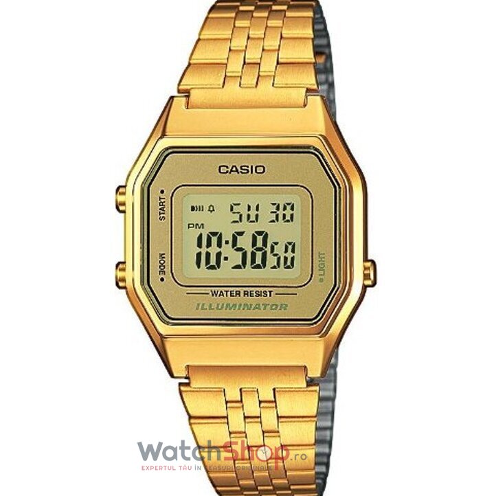 Ceas Sport Dama Casio RETRO LA680WEGA-9ER Gold Quartz Auriu Dreptunghiular cu Comanda Online