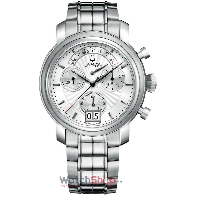 Ceas de Lux Barbatesc Bulova ACCUTRON 63C109 Cronograf Quartz Argintiu Rotund cu Comanda Online