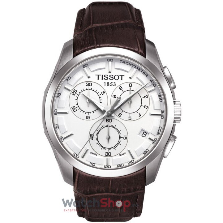Ceas de Lux Barbatesc Tissot T-Classic T035.617.16.031.00 Couturier Cronograf Quartz Maro Rotund cu Comanda Online