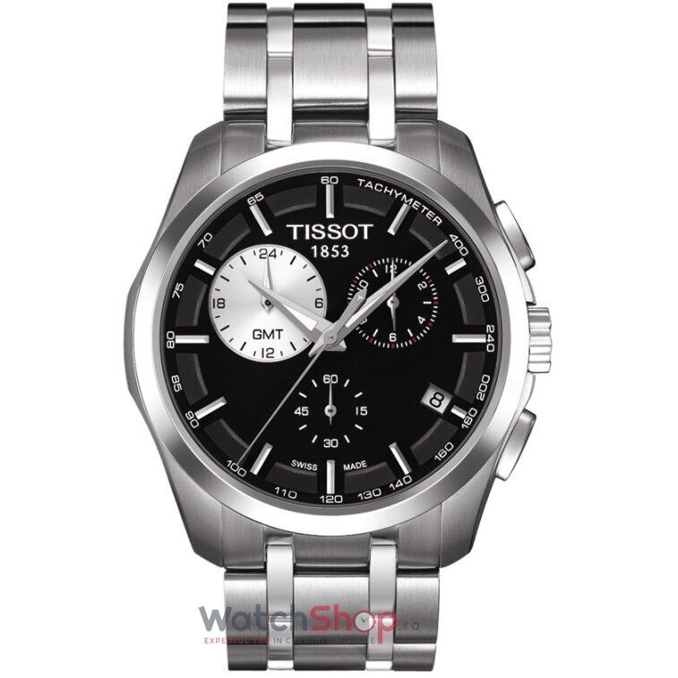 Ceas de Lux Barbatesc Tissot T-TREND T035.439.11.051.00 Couturier GMT Quartz Argintiu Rotund cu Comanda Online